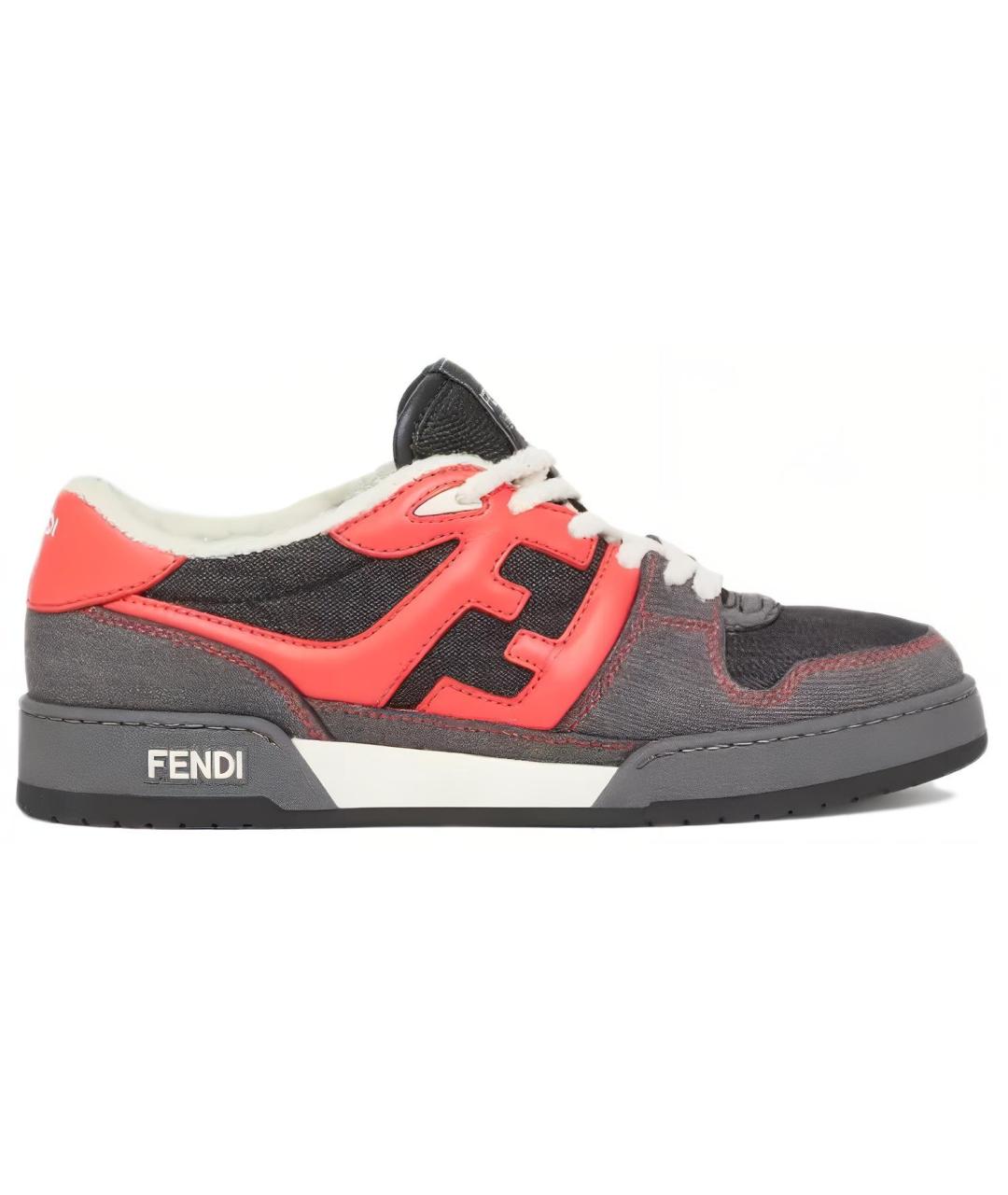 FENDI Серые низкие кроссовки / кеды, фото 1