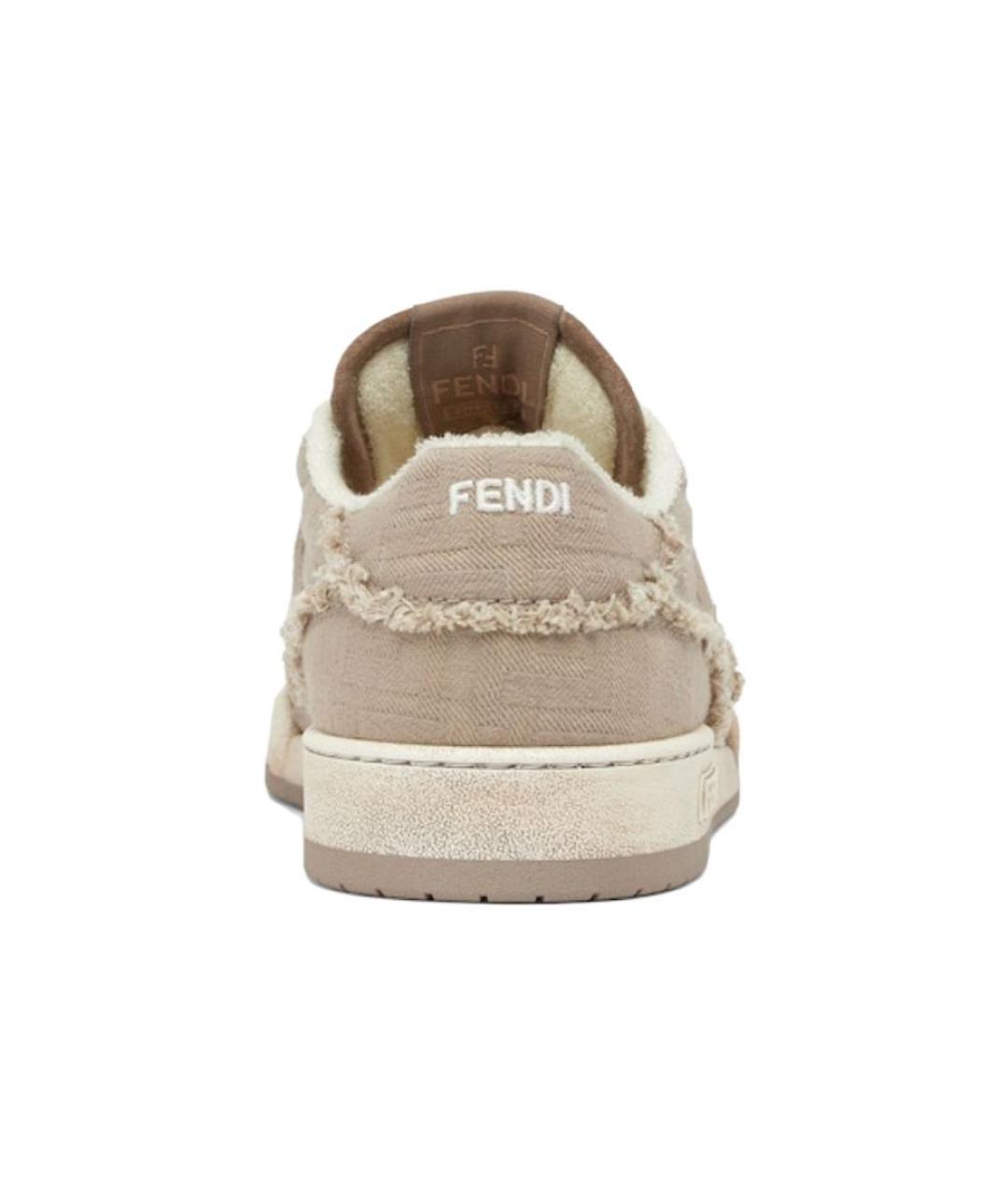 FENDI Бежевые низкие кроссовки / кеды, фото 5