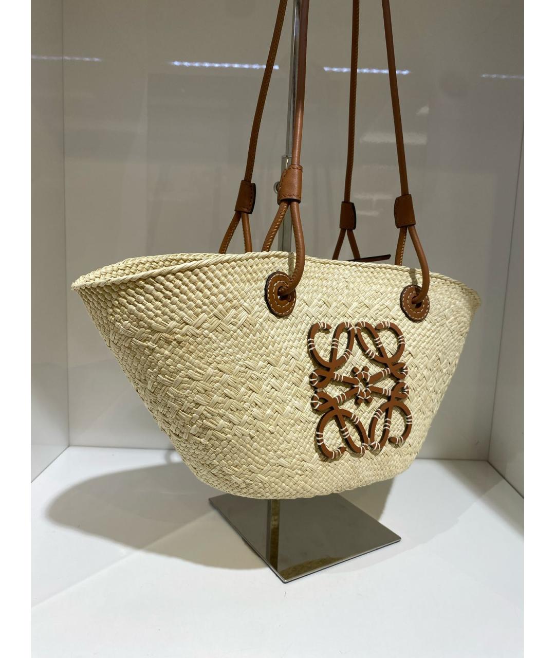 LOEWE Коричневая пляжная сумка, фото 3