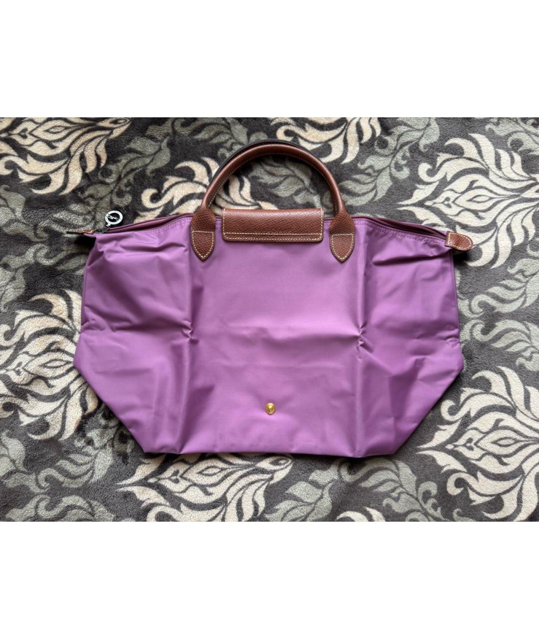 LONGCHAMP Фиолетовая синтетическая сумка с короткими ручками, фото 3