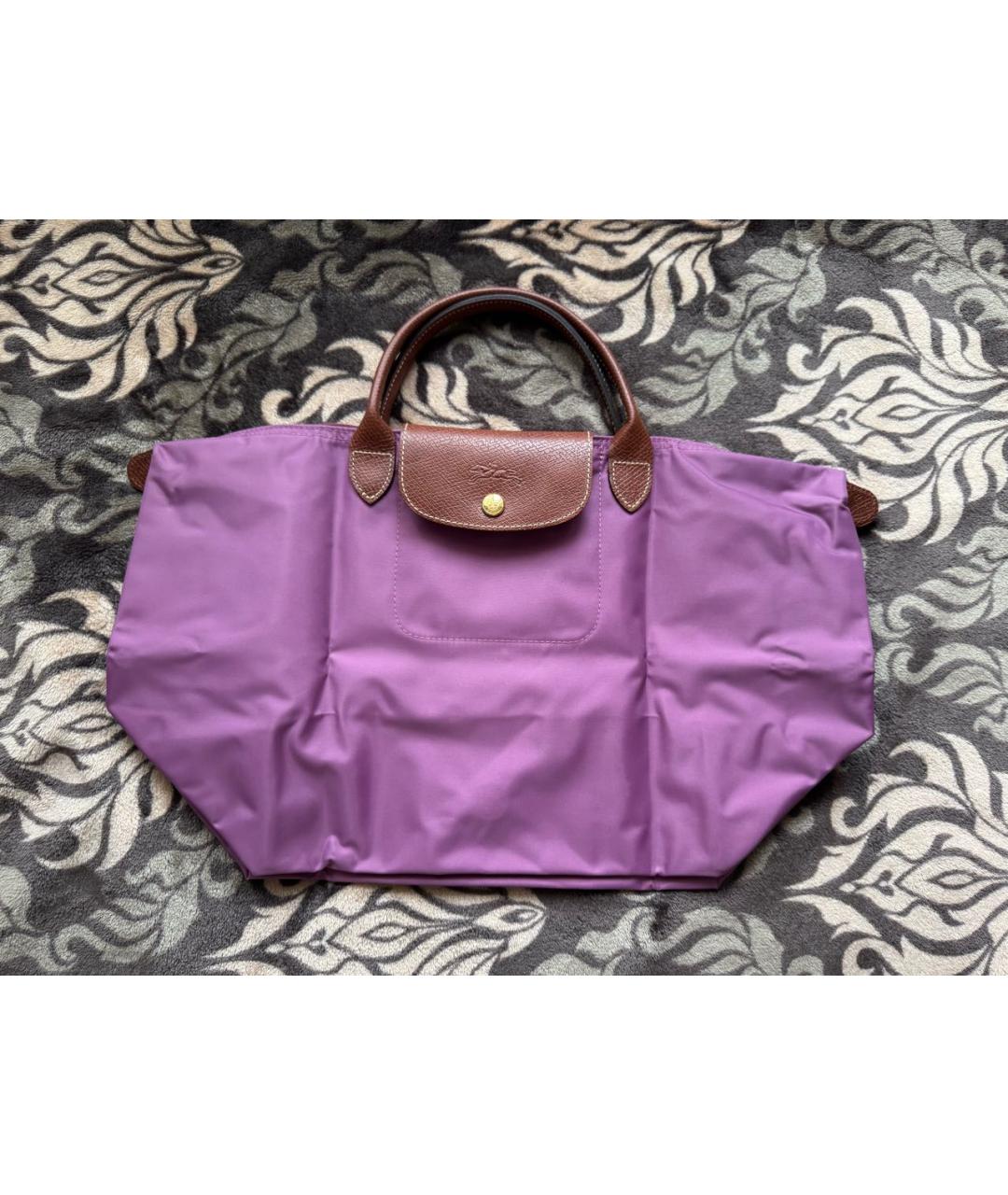 LONGCHAMP Фиолетовая синтетическая сумка с короткими ручками, фото 2