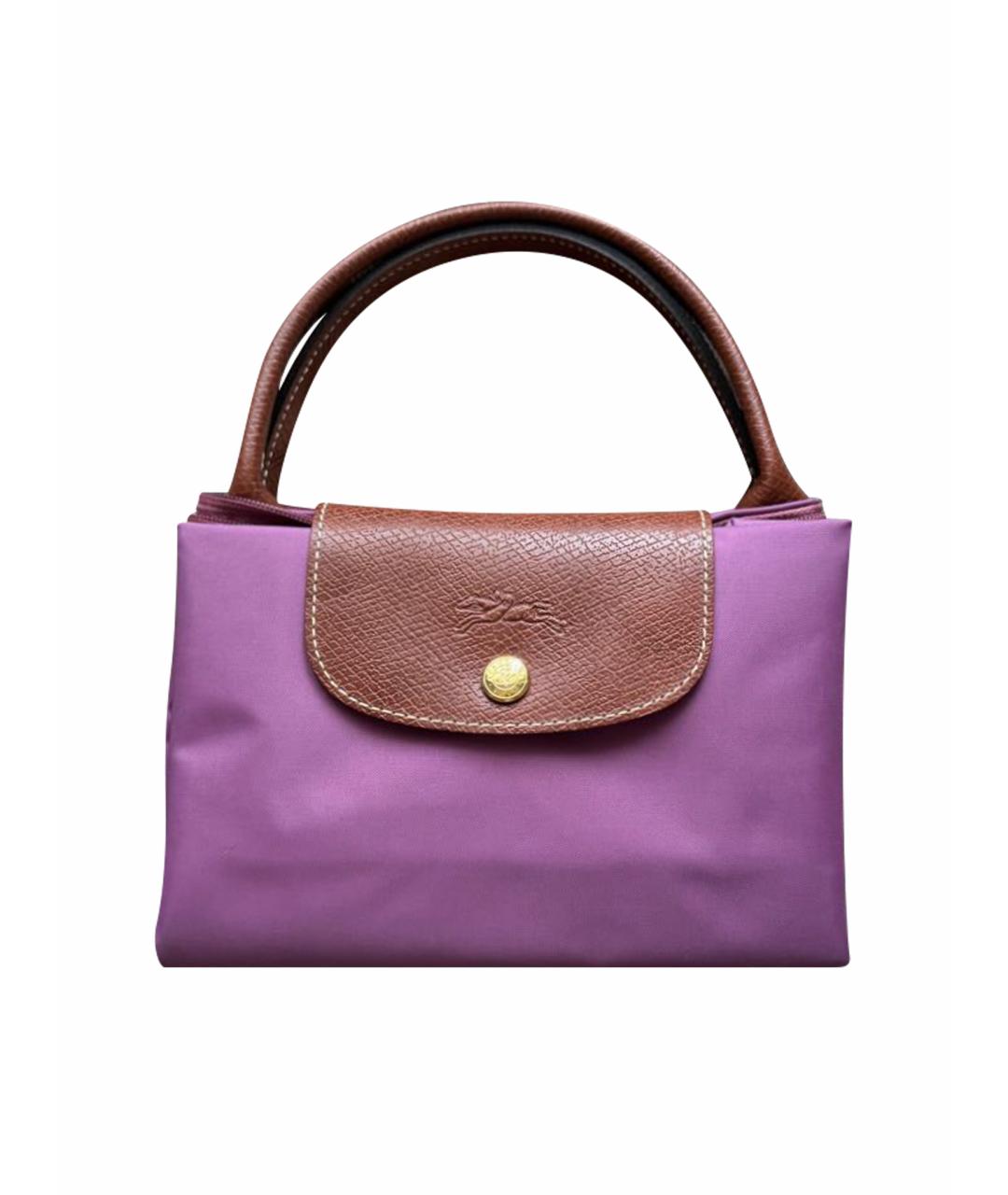 LONGCHAMP Фиолетовая синтетическая сумка с короткими ручками, фото 1