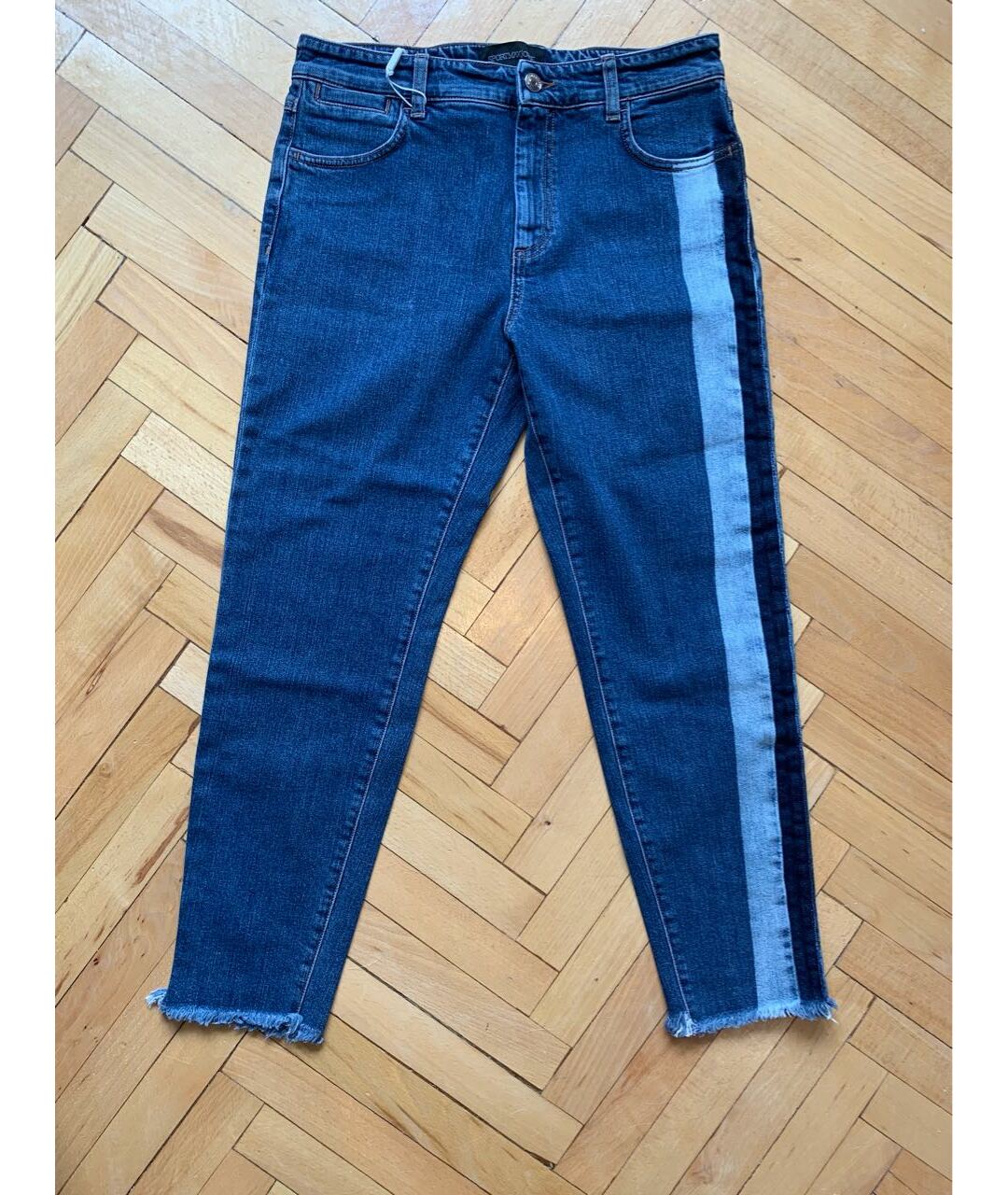 SPORTMAX Синие хлопковые джинсы слим, фото 5