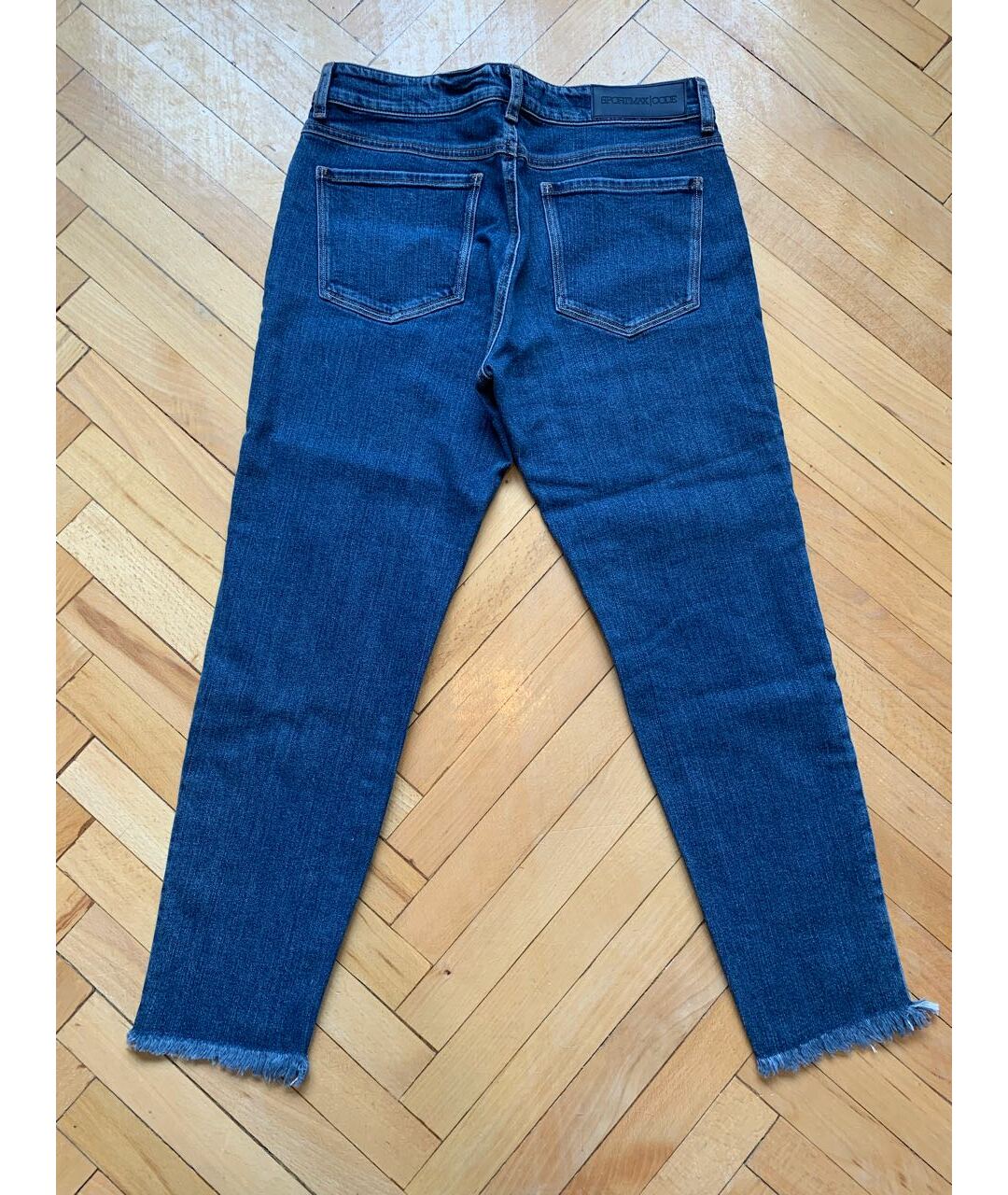 SPORTMAX Синие хлопковые джинсы слим, фото 2