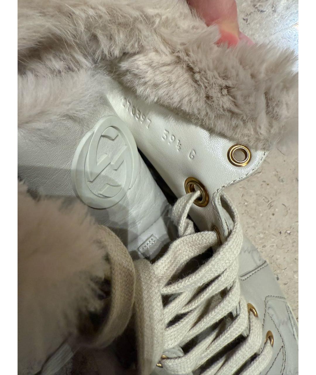 GUCCI Бежевые кожаные кеды, фото 4