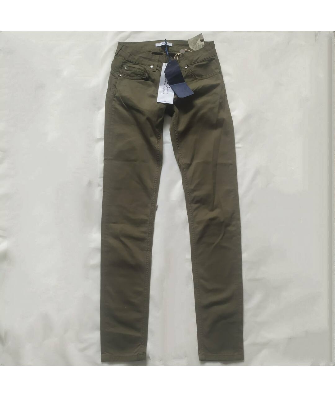 LIU JO Хаки хлопко-эластановые брюки узкие, фото 7
