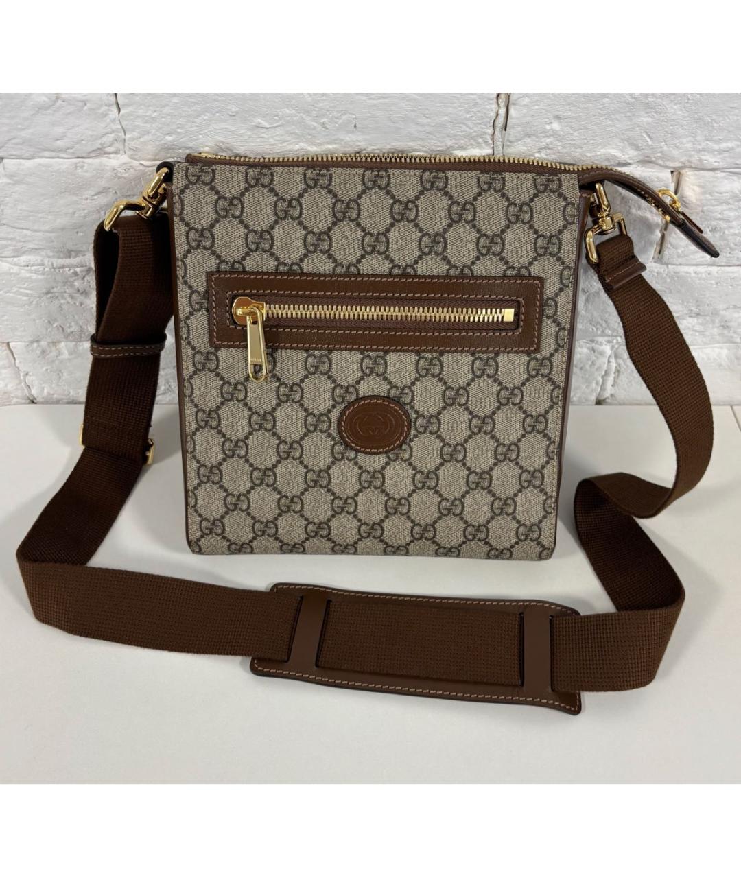 GUCCI Бежевая кожаная сумка через плечо, фото 9