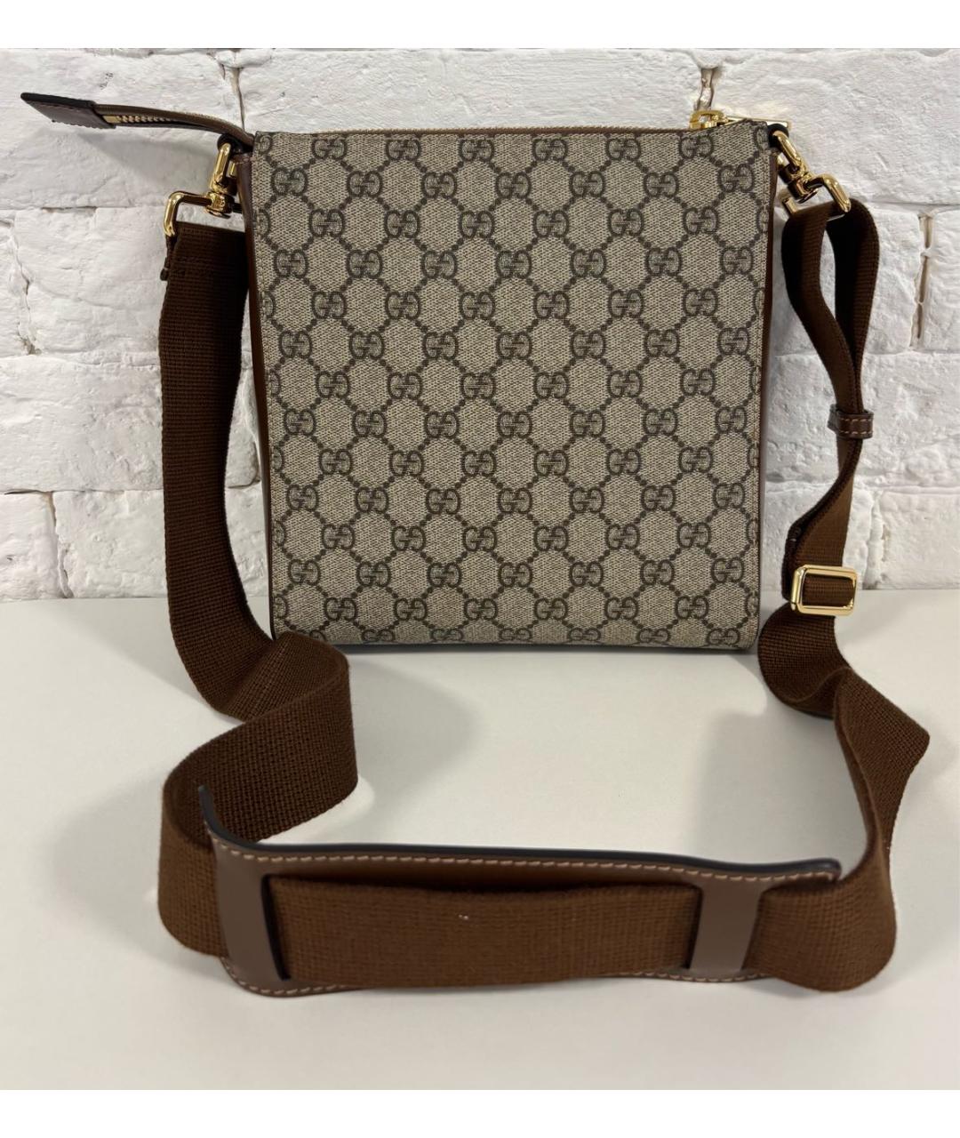 GUCCI Бежевая кожаная сумка через плечо, фото 3