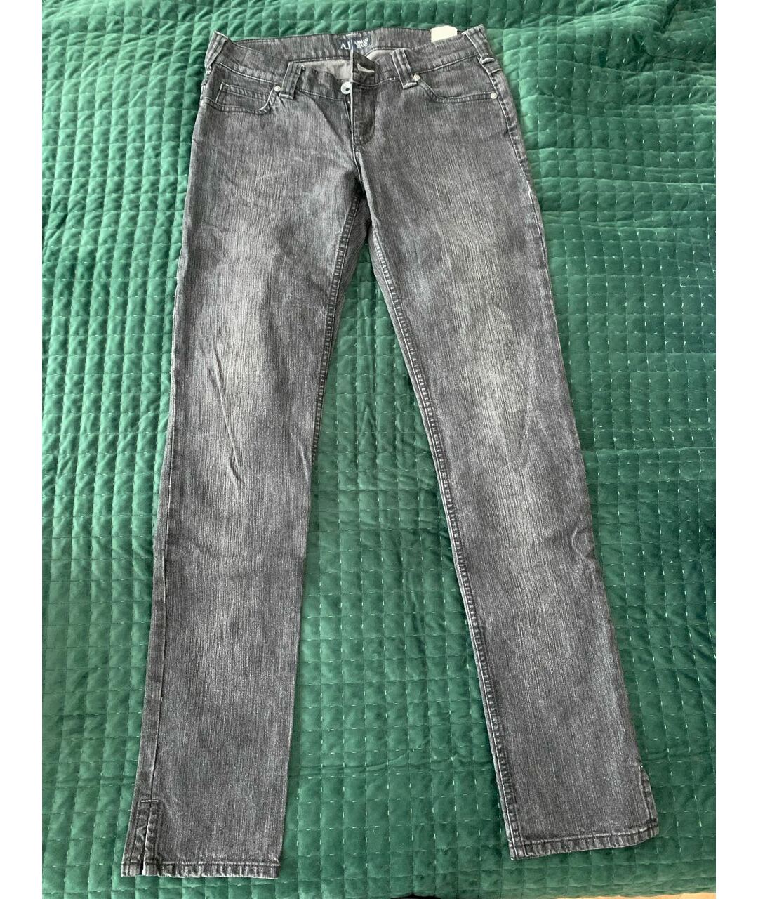 ARMANI EXCHANGE Антрацитовые хлопковые прямые джинсы, фото 5