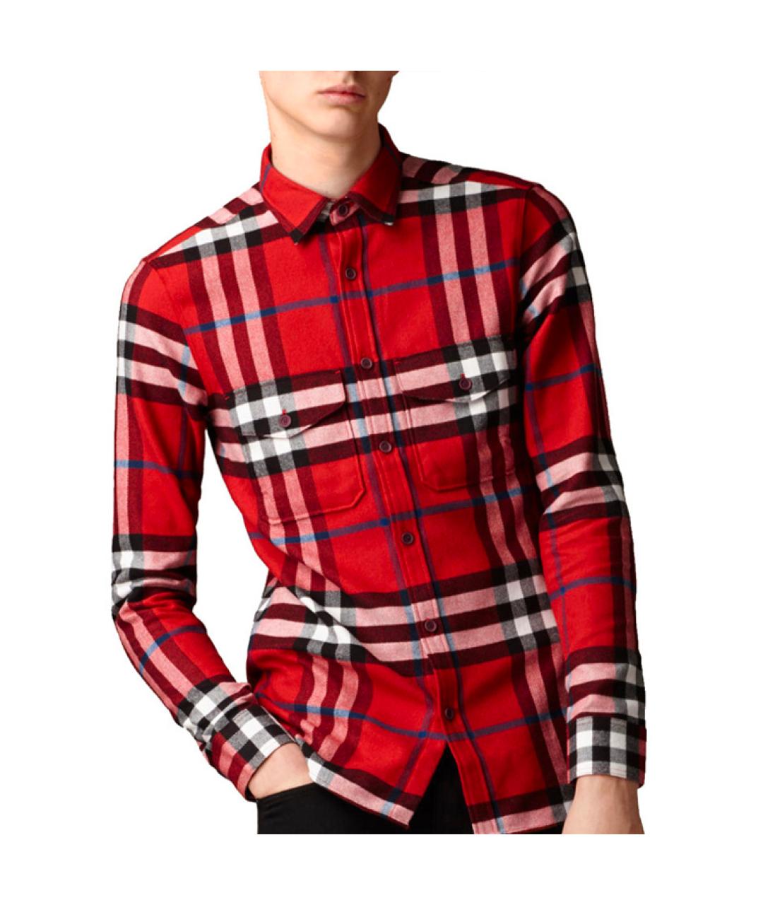 BURBERRY Красная хлопковая кэжуал рубашка, фото 3
