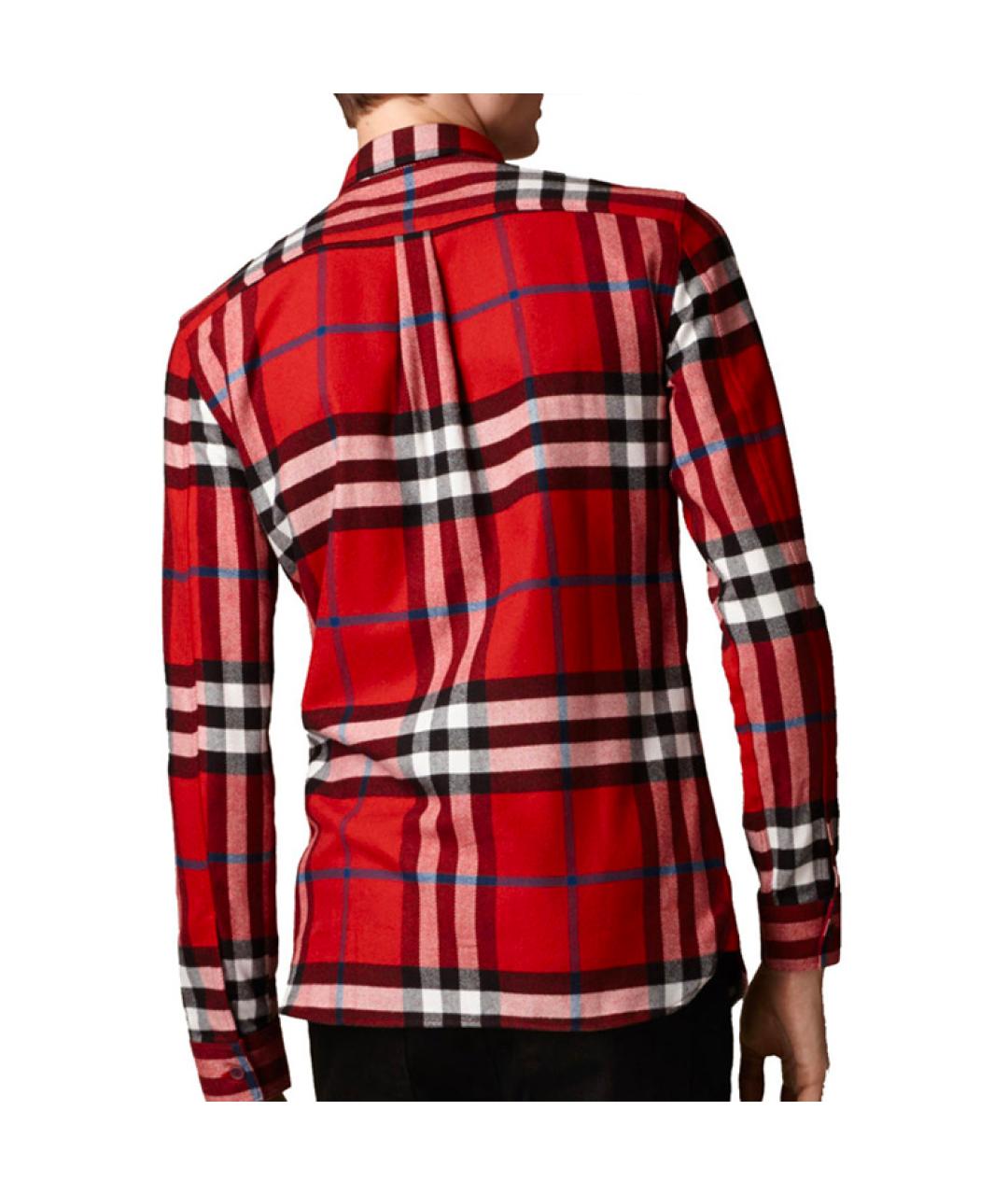 BURBERRY Красная хлопковая кэжуал рубашка, фото 2