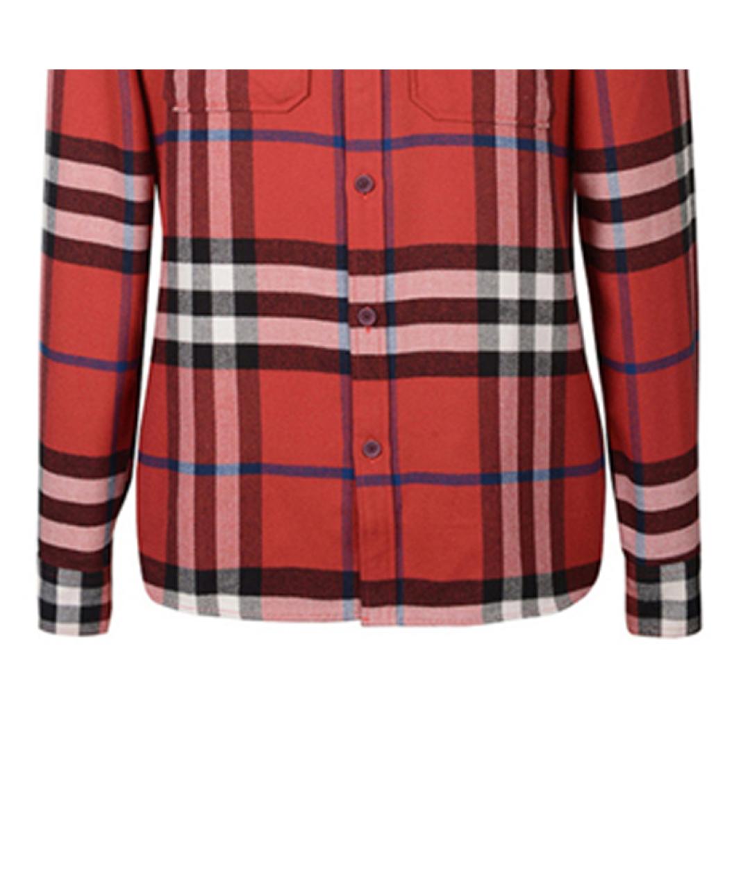 BURBERRY Красная хлопковая кэжуал рубашка, фото 5