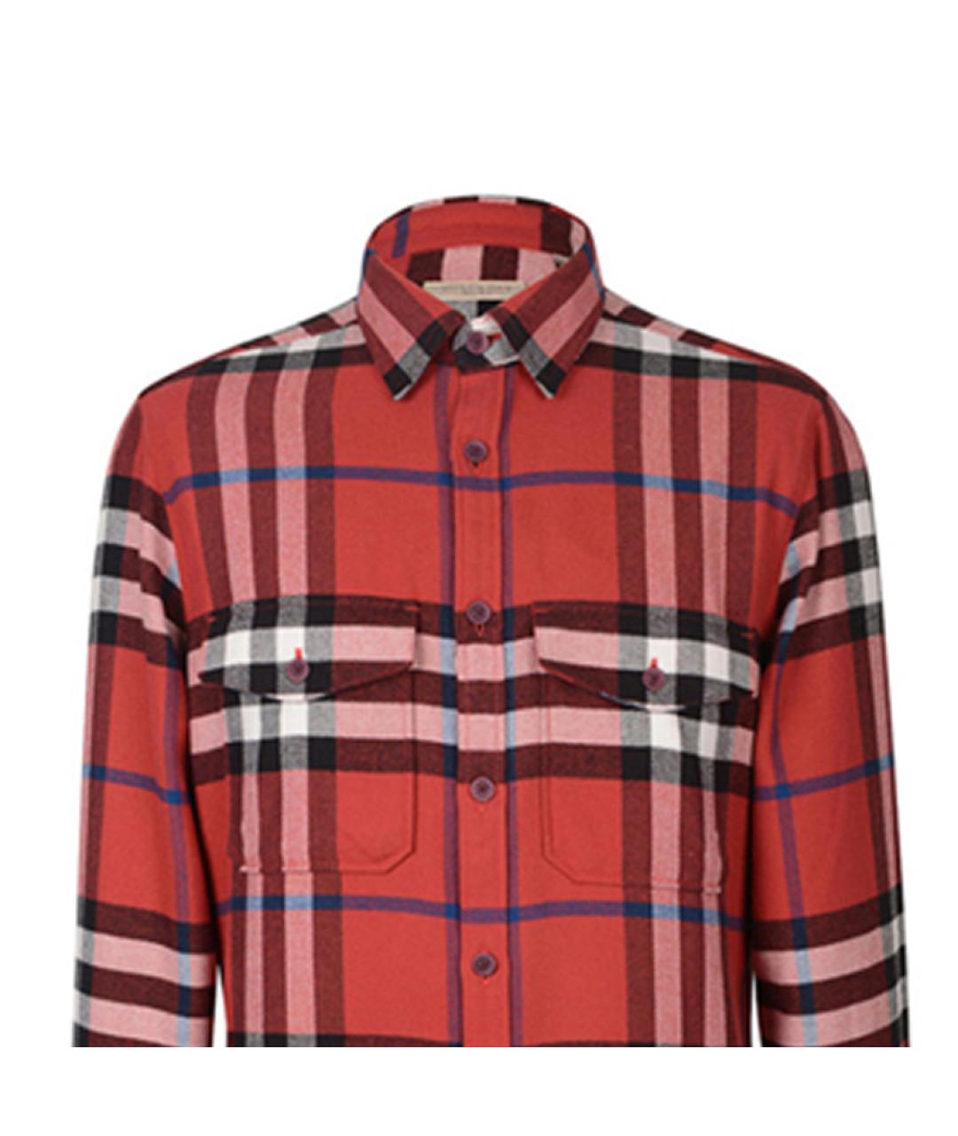 BURBERRY Красная хлопковая кэжуал рубашка, фото 4
