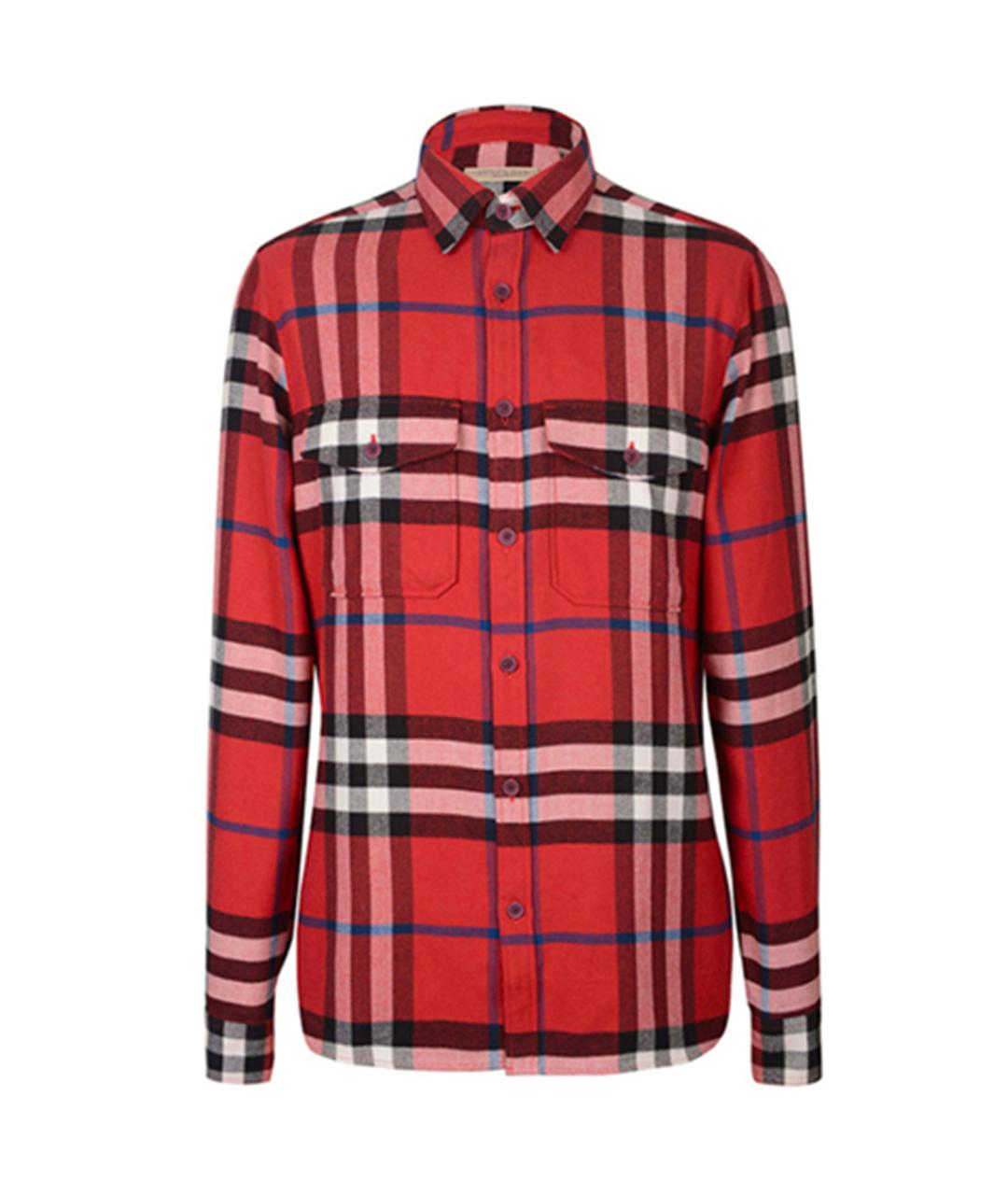 BURBERRY Красная хлопковая кэжуал рубашка, фото 1