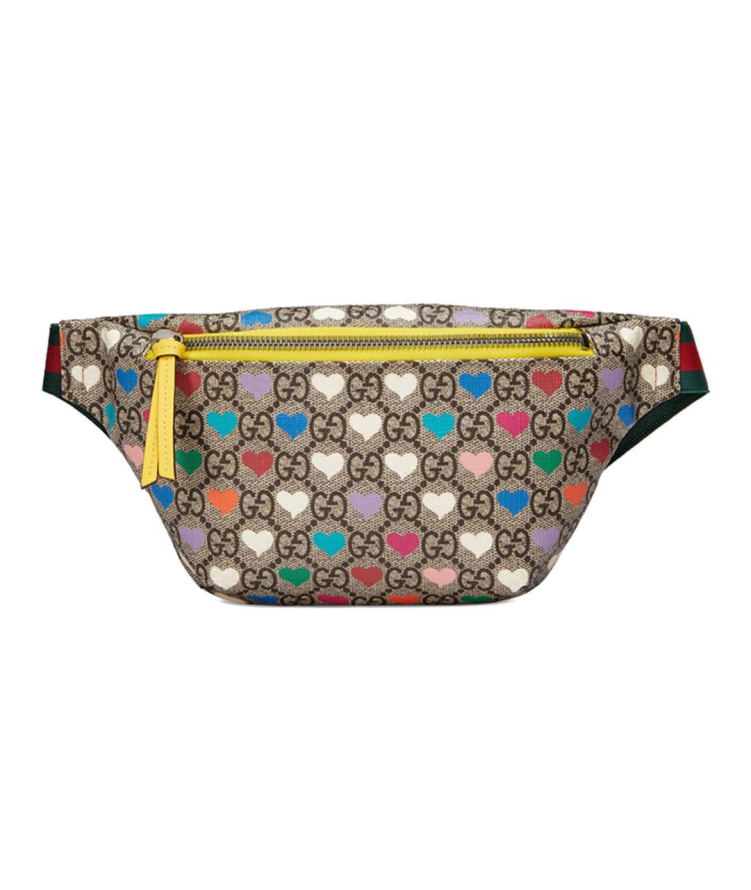 GUCCI Бежевая поясная сумка из канвы, фото 1