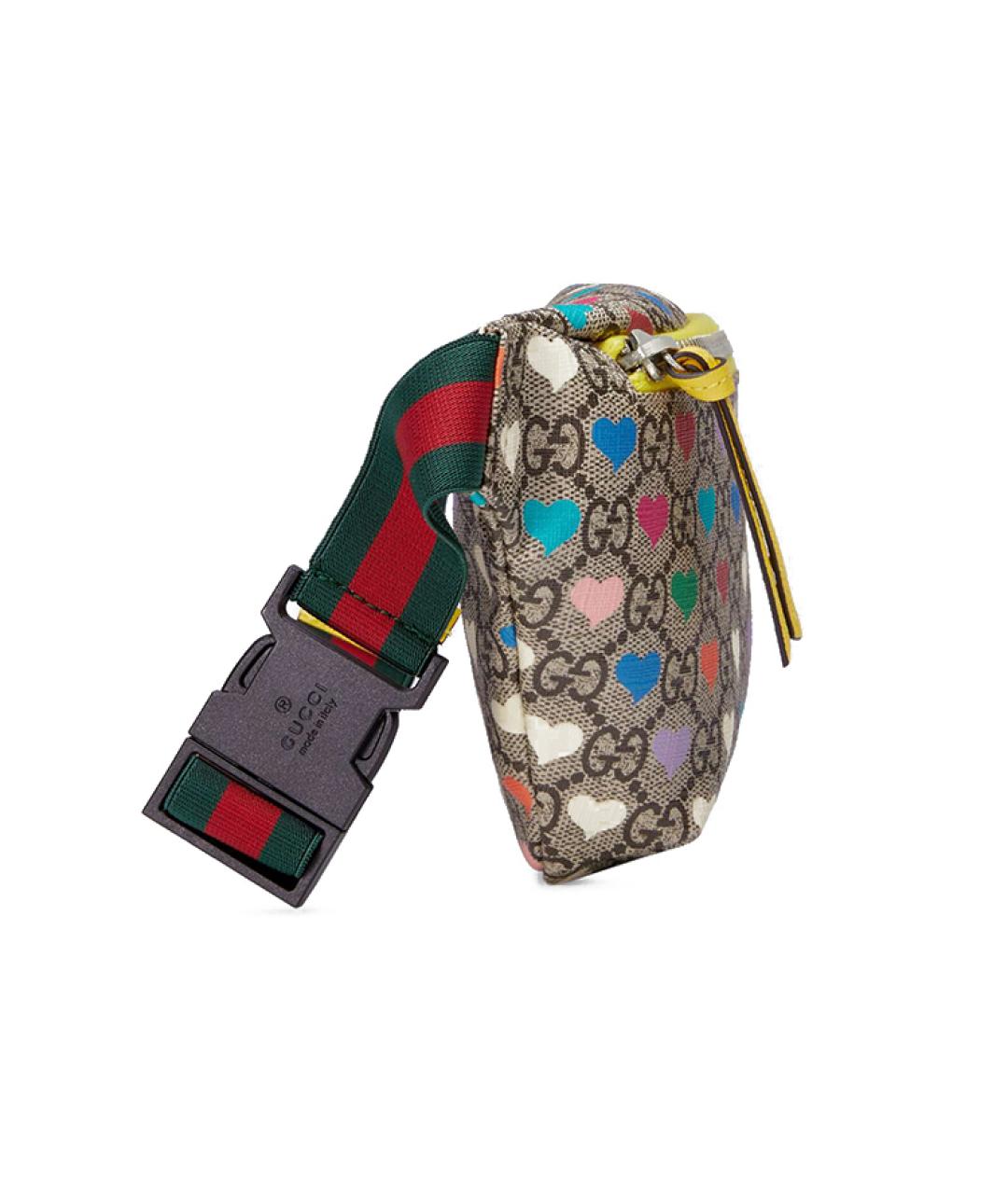 GUCCI Бежевая поясная сумка из канвы, фото 4