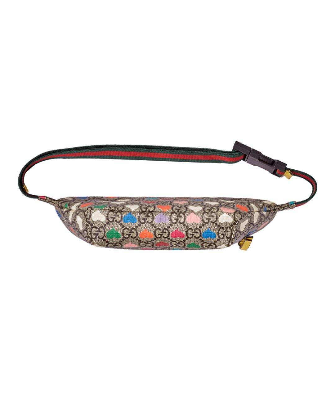 GUCCI Бежевая поясная сумка из канвы, фото 6