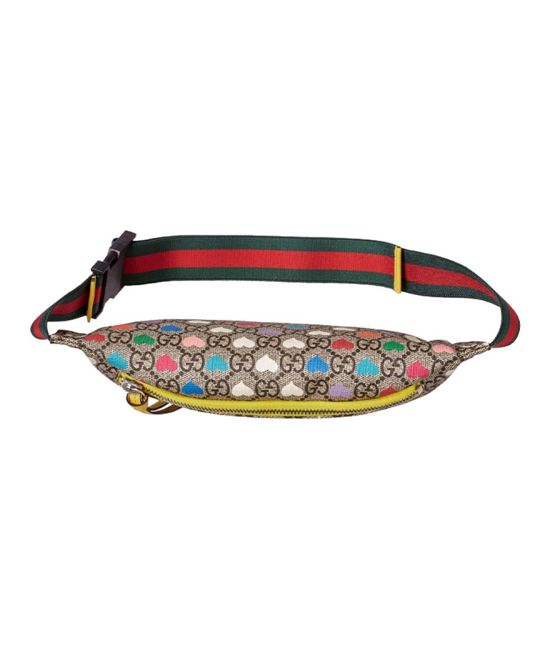 GUCCI Бежевая поясная сумка из канвы, фото 5