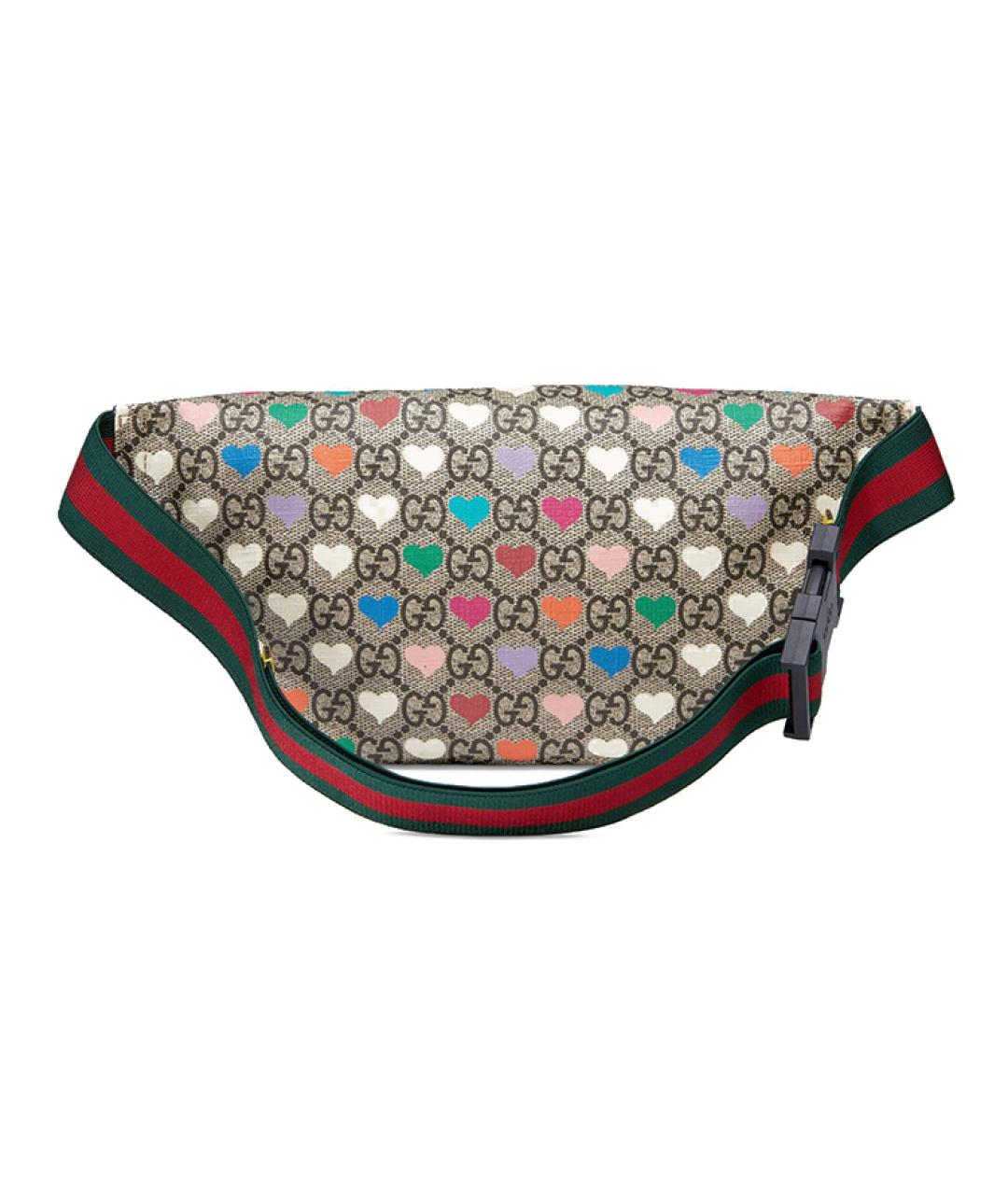 GUCCI Бежевая поясная сумка из канвы, фото 3
