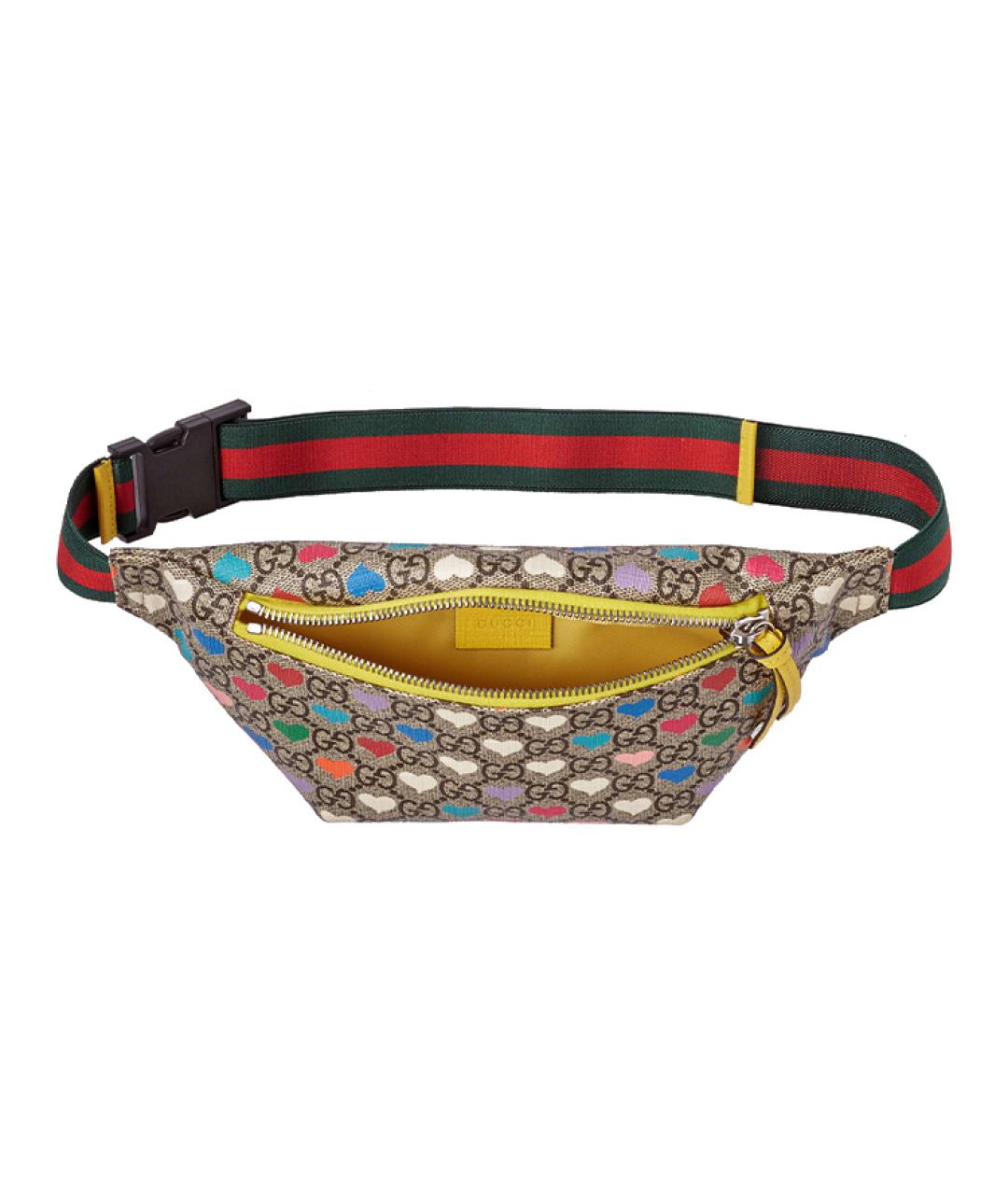 GUCCI Бежевая поясная сумка из канвы, фото 7