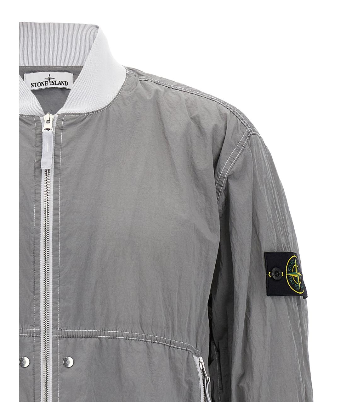 STONE ISLAND Серая полиамидовая куртка, фото 3