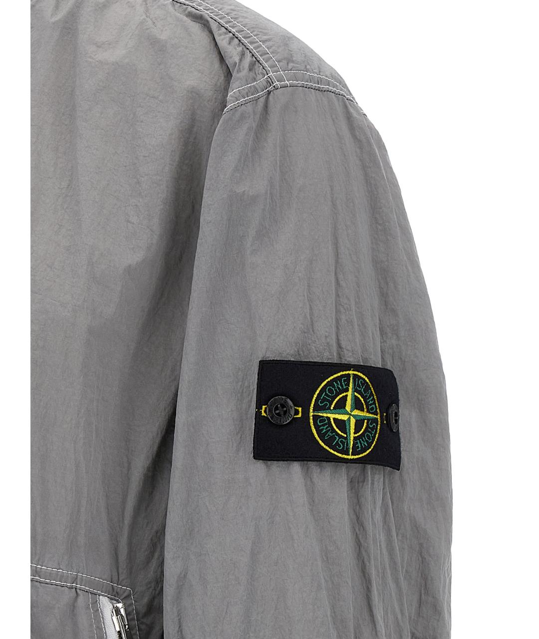 STONE ISLAND Серая полиамидовая куртка, фото 4