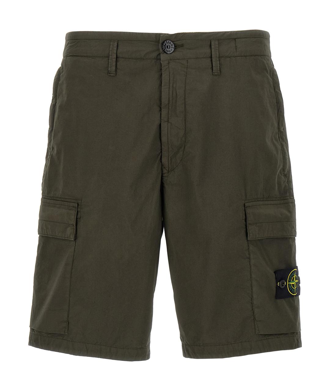 STONE ISLAND Зеленые хлопковые шорты, фото 1