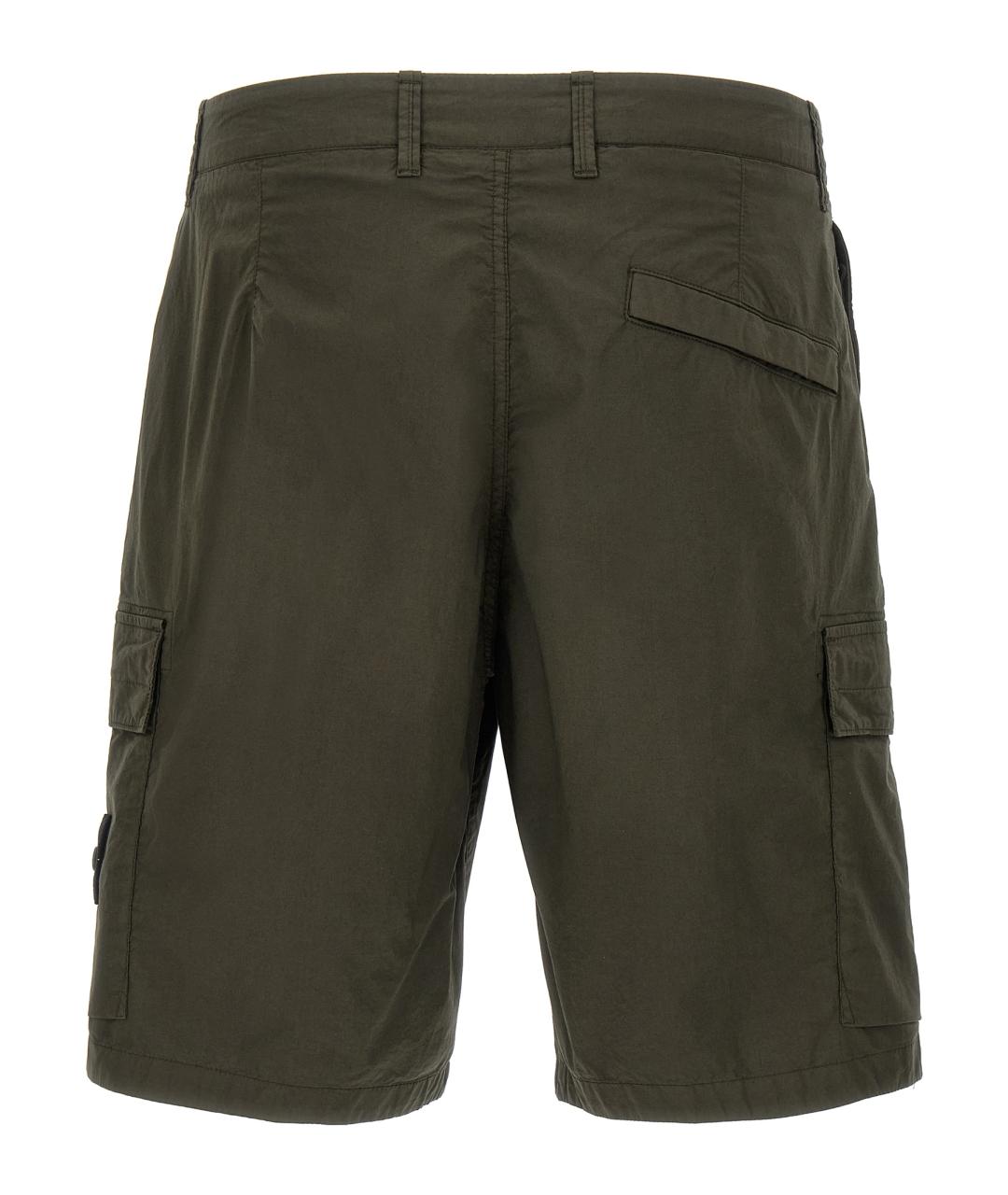 STONE ISLAND Зеленые хлопковые шорты, фото 2