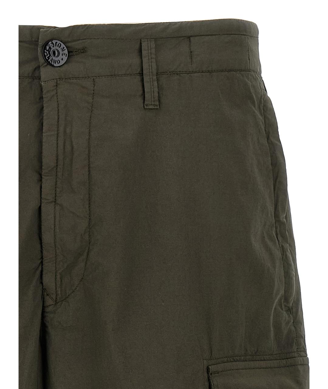 STONE ISLAND Зеленые хлопковые шорты, фото 3