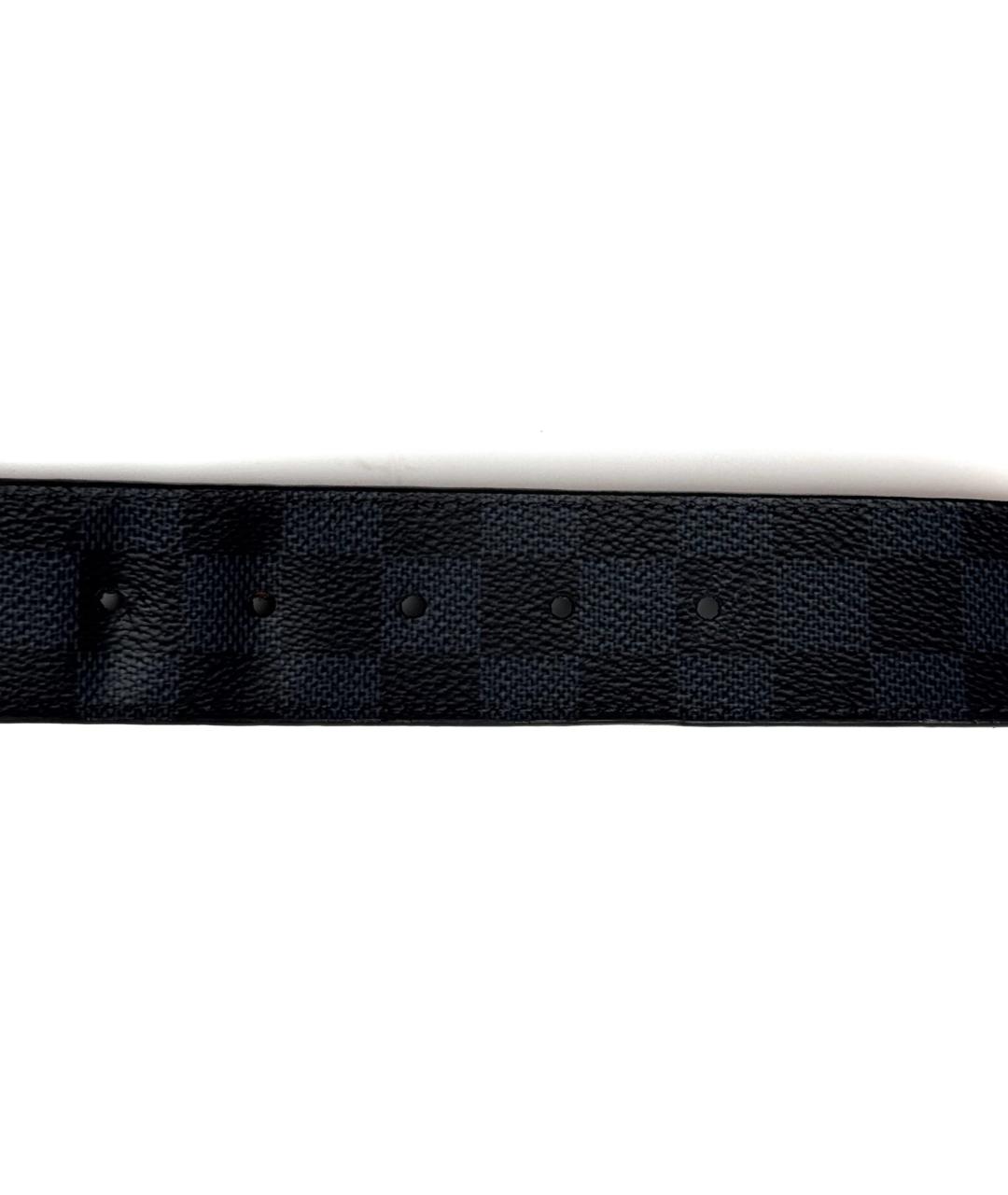LOUIS VUITTON Черный кожаный ремень, фото 3