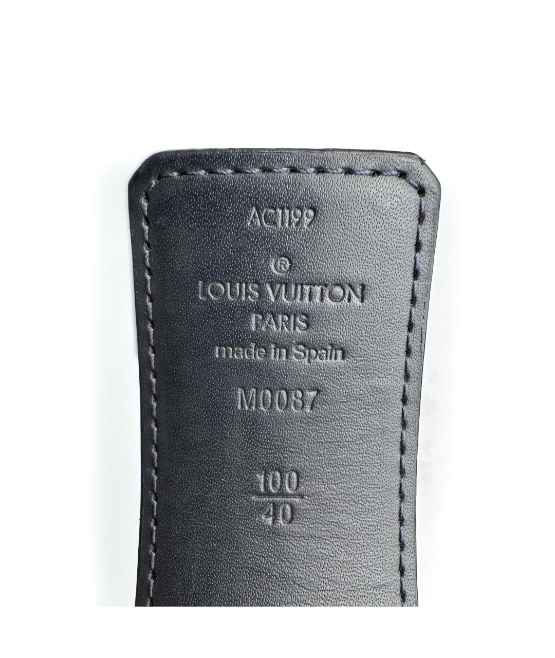 LOUIS VUITTON Черный кожаный ремень, фото 4