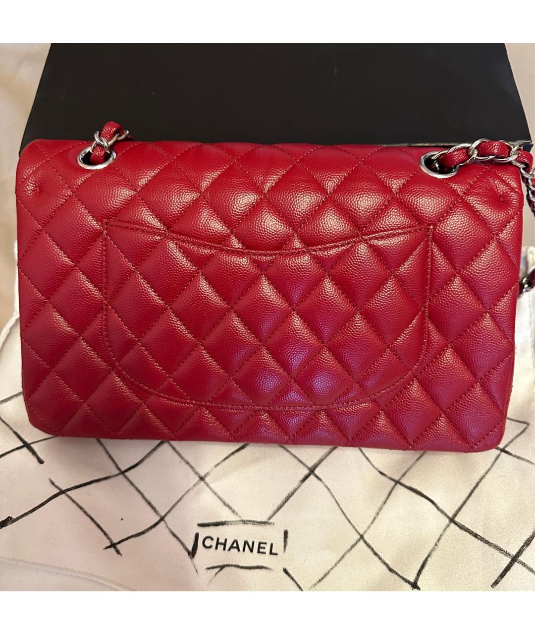 CHANEL Красная кожаная сумка через плечо, фото 3