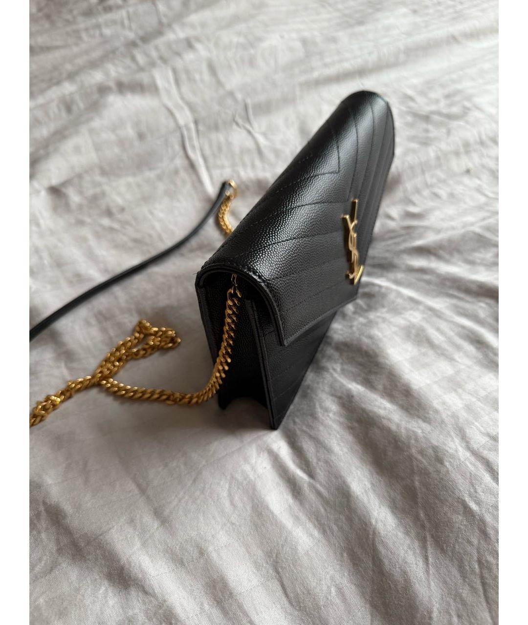 SAINT LAURENT Черная кожаная сумка через плечо, фото 7