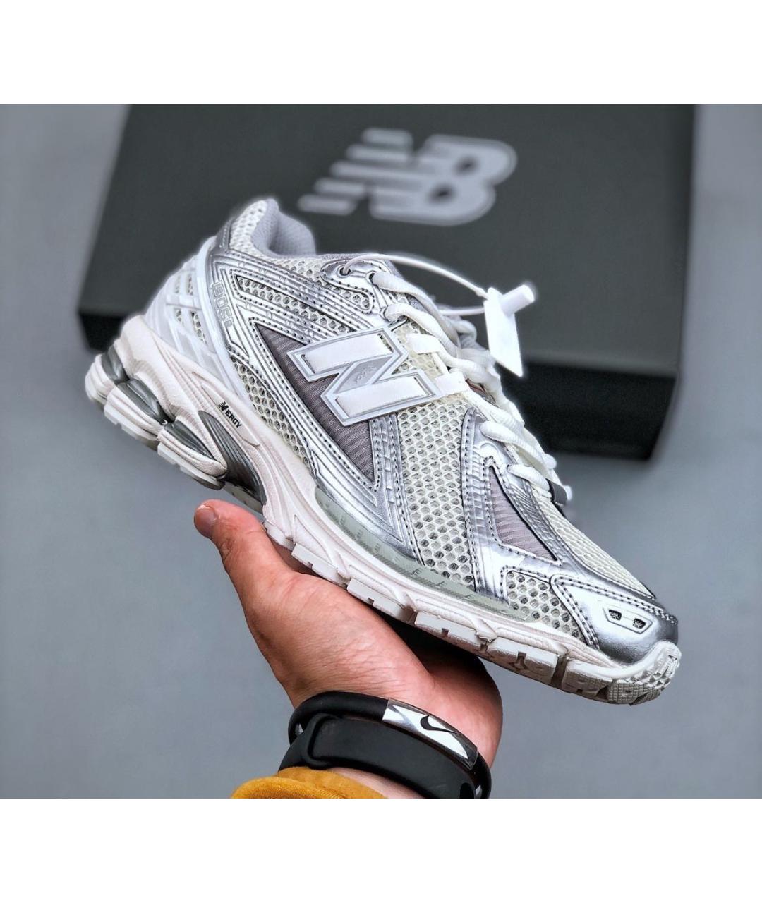 NEW BALANCE Серебряные замшевые низкие кроссовки / кеды, фото 5