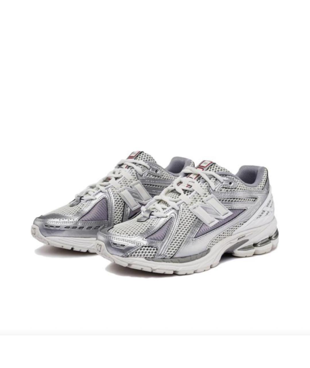 NEW BALANCE Серебряные замшевые низкие кроссовки / кеды, фото 2