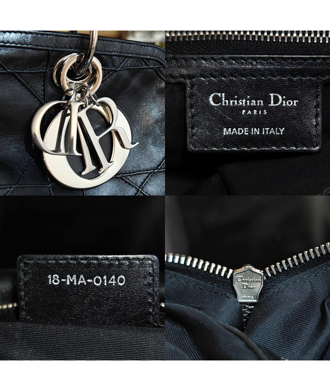 CHRISTIAN DIOR Черная кожаная сумка с короткими ручками, фото 5
