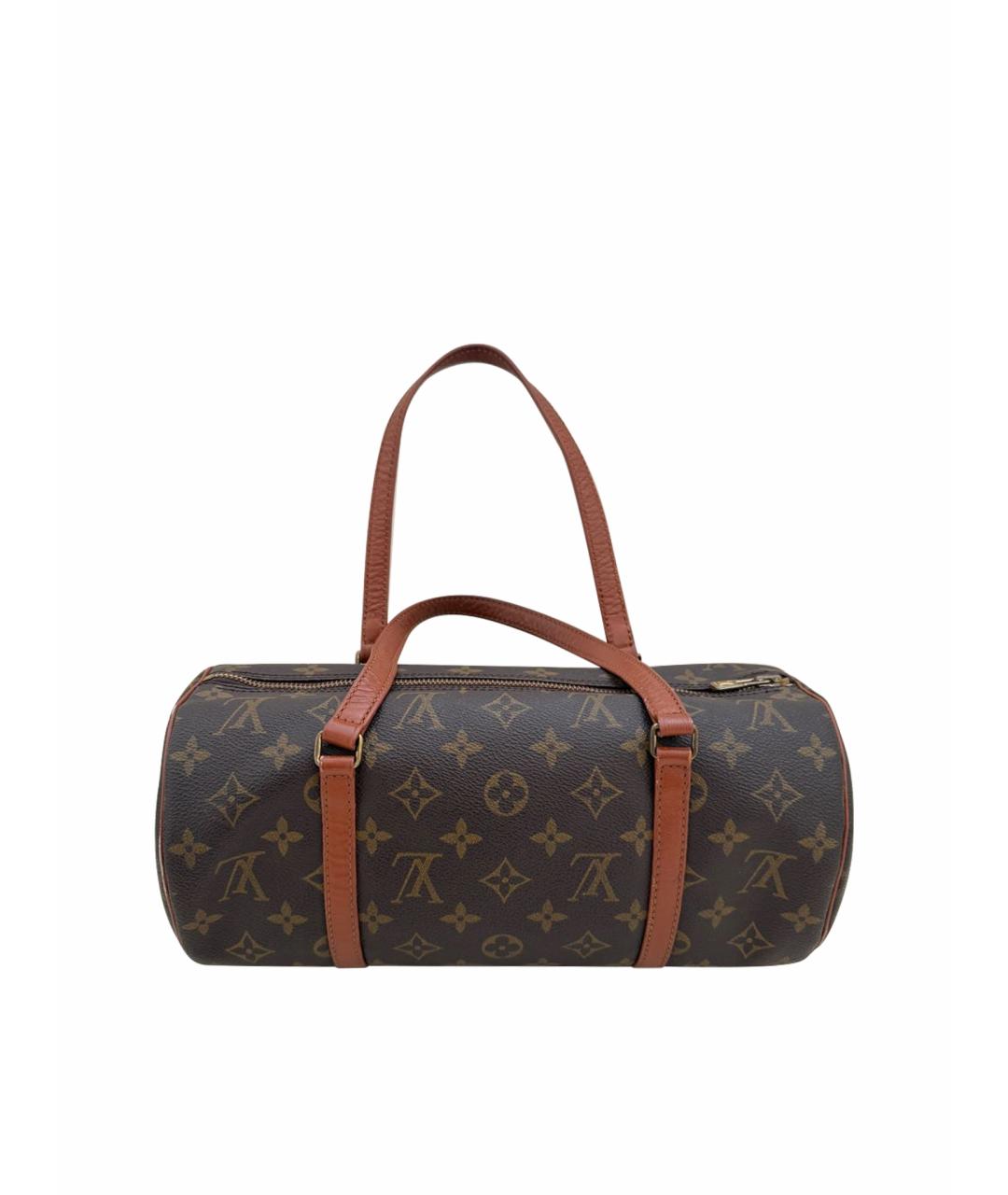 LOUIS VUITTON Коричневая кожаная сумка с короткими ручками, фото 1