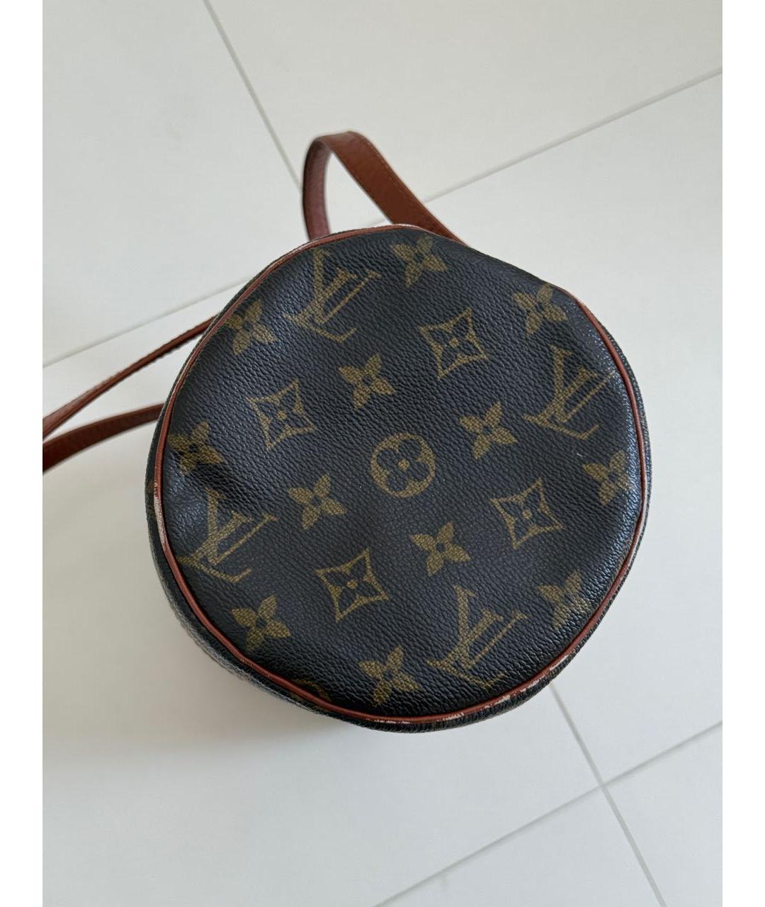 LOUIS VUITTON Коричневая кожаная сумка с короткими ручками, фото 5