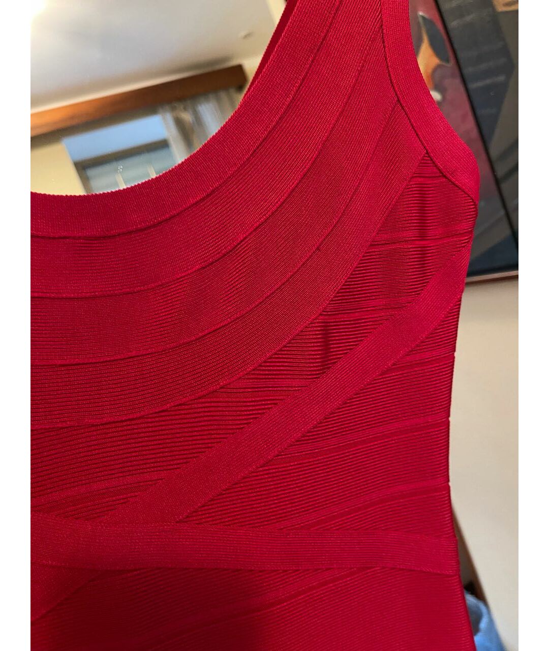 HERVE LEGER Фуксия хлопко-эластановое коктейльное платье, фото 3