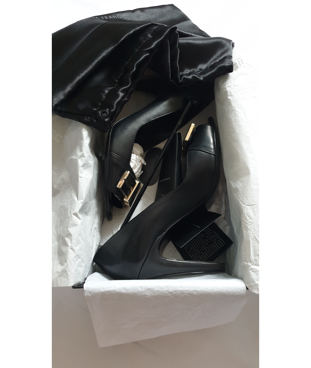 ELISABETTA FRANCHI Черные кожаные туфли, фото 4