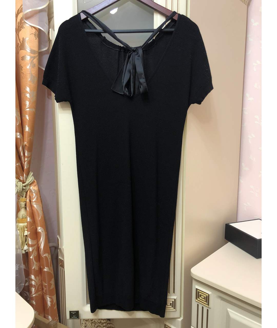 EMPORIO ARMANI Черное вискозное вечернее платье, фото 2