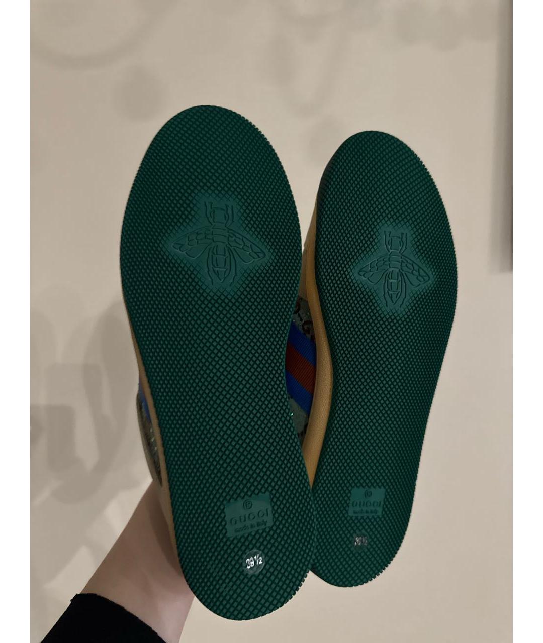 GUCCI Бежевые кожаные кеды, фото 8