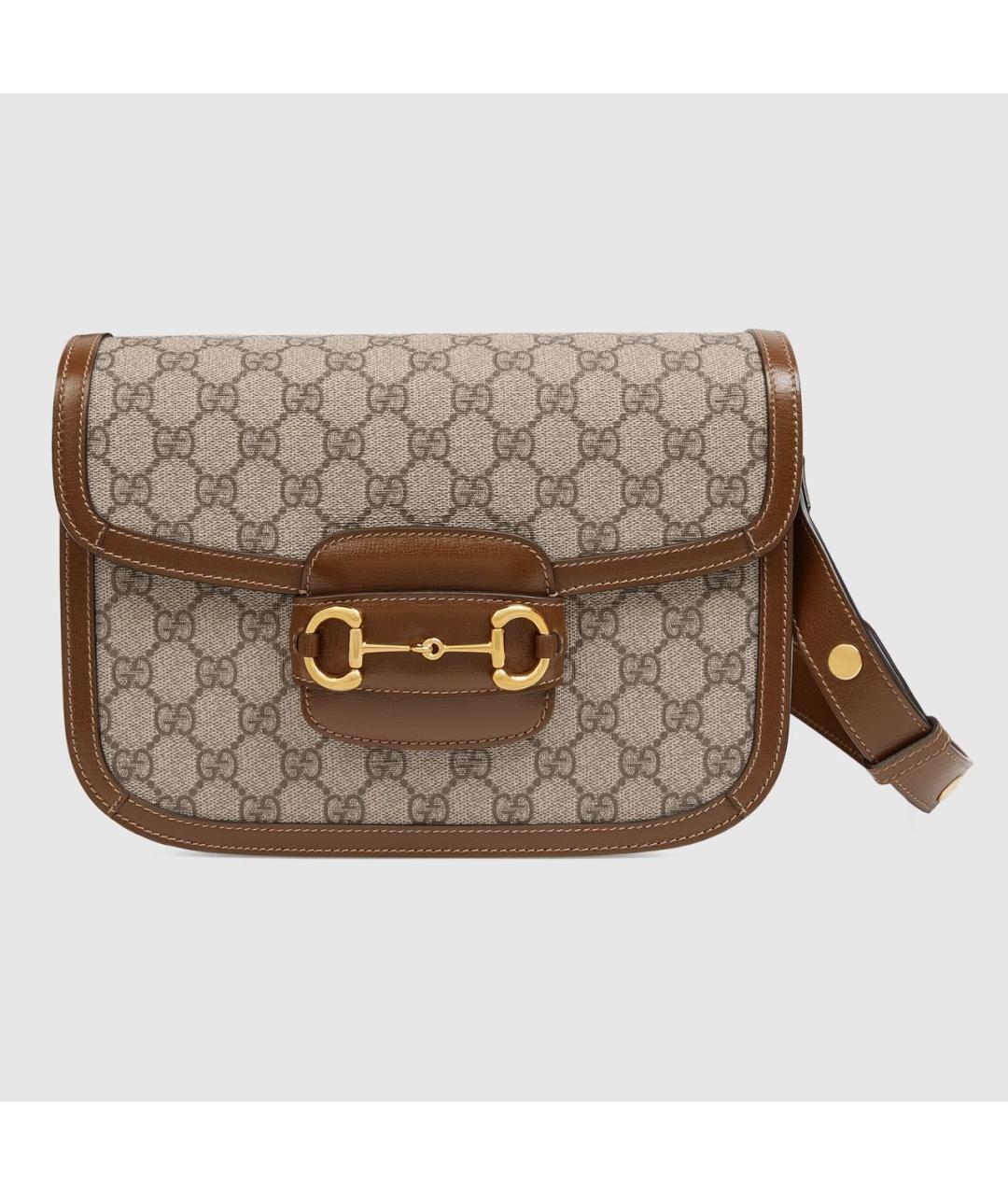 GUCCI Коричневая кожаная сумка через плечо, фото 7