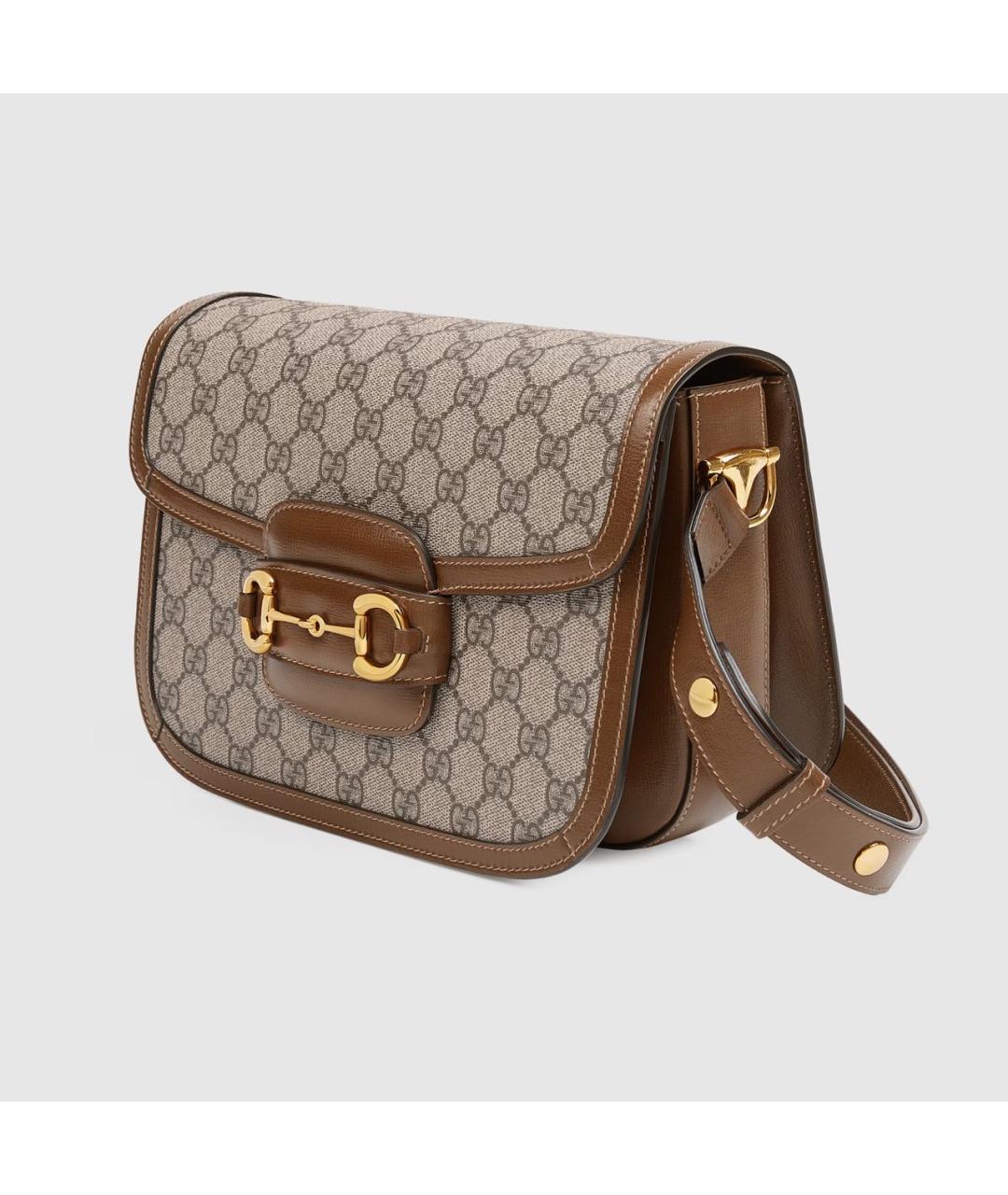 GUCCI Коричневая кожаная сумка через плечо, фото 2