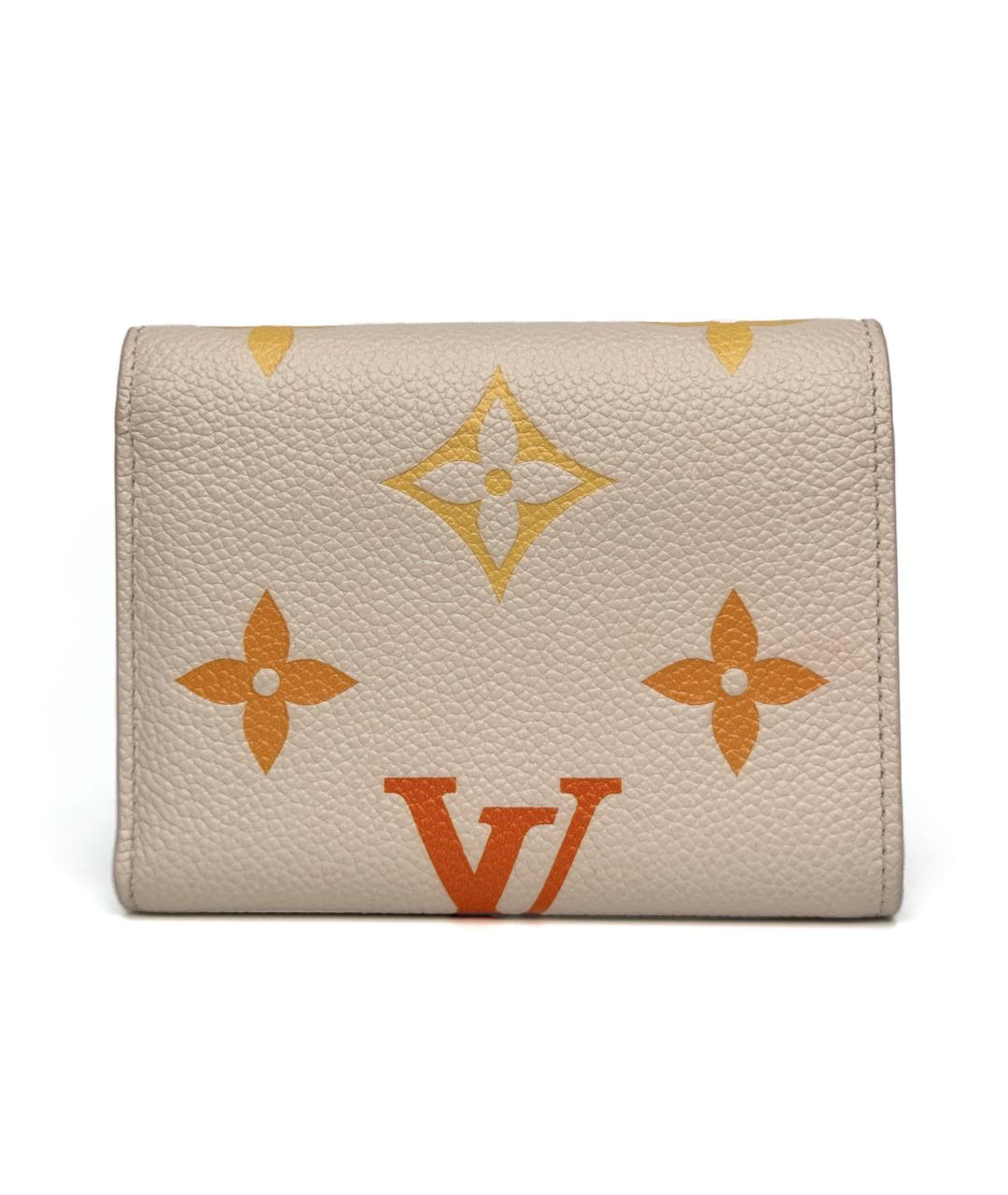 LOUIS VUITTON Бежевый кожаный кошелек, фото 3