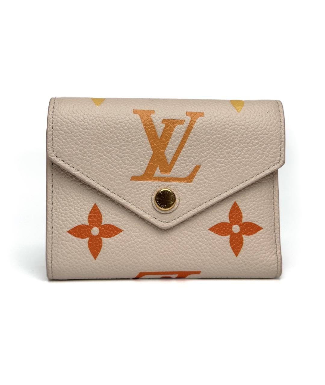 LOUIS VUITTON Бежевый кожаный кошелек, фото 1