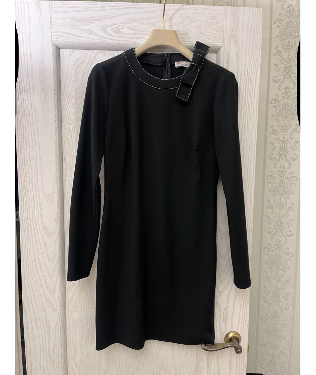 RED VALENTINO Черное вискозное повседневное платье, фото 2