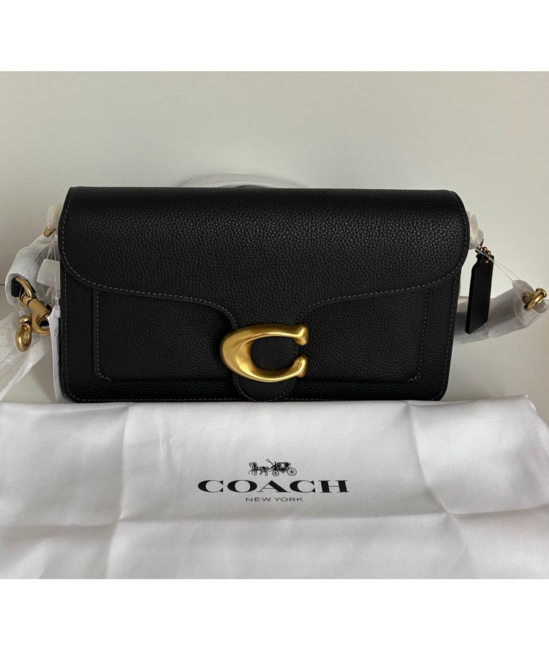 COACH Черная кожаная сумка через плечо, фото 3
