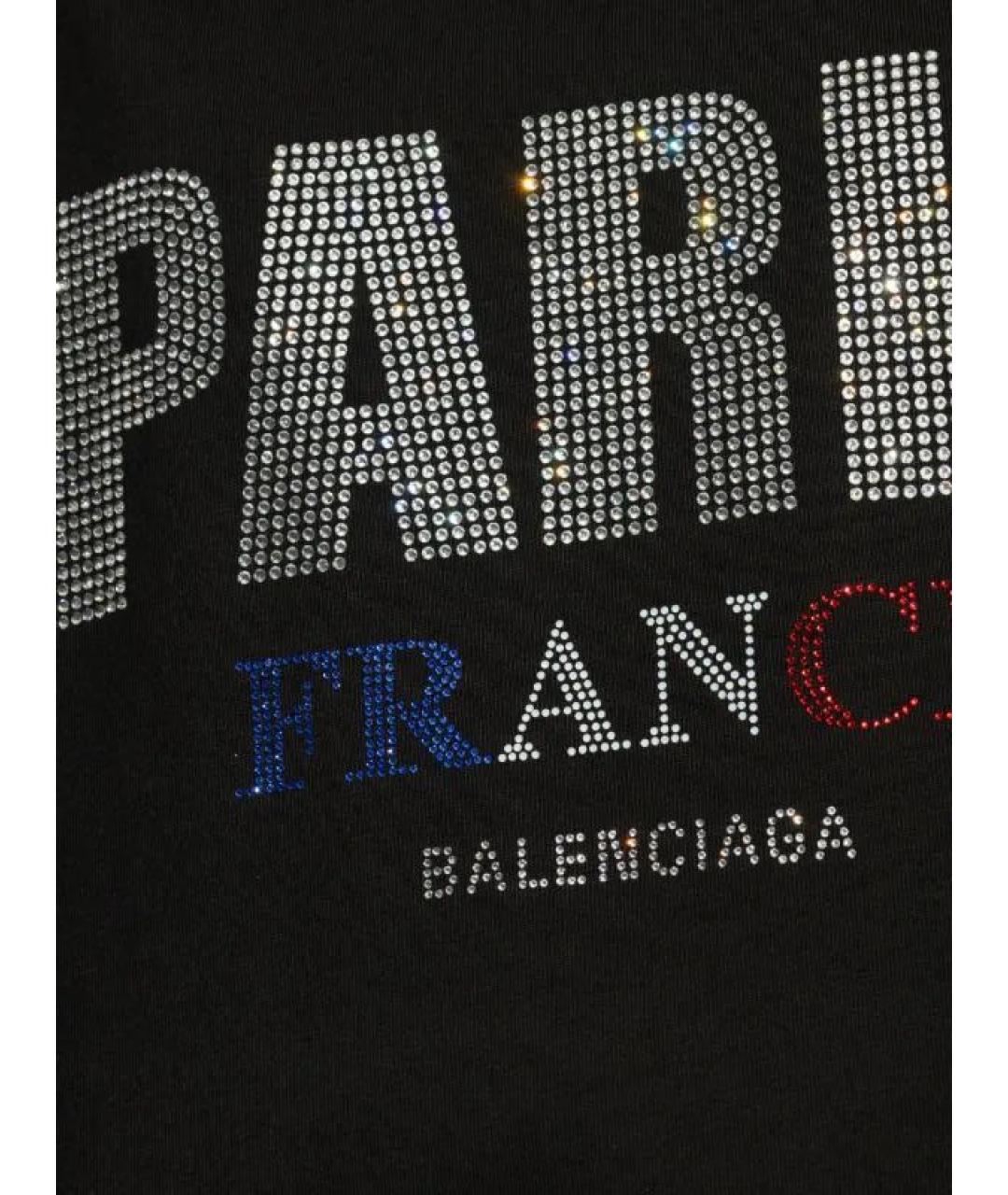 BALENCIAGA Черная хлопковая футболка, фото 5