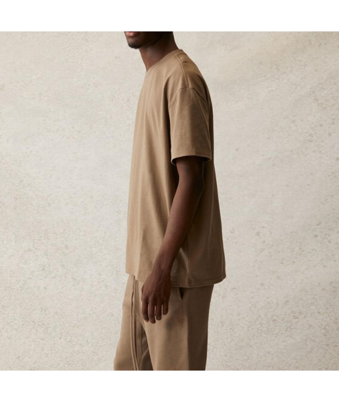 FEAR OF GOD ESSENTIALS Коричневая хлопковая футболка, фото 5